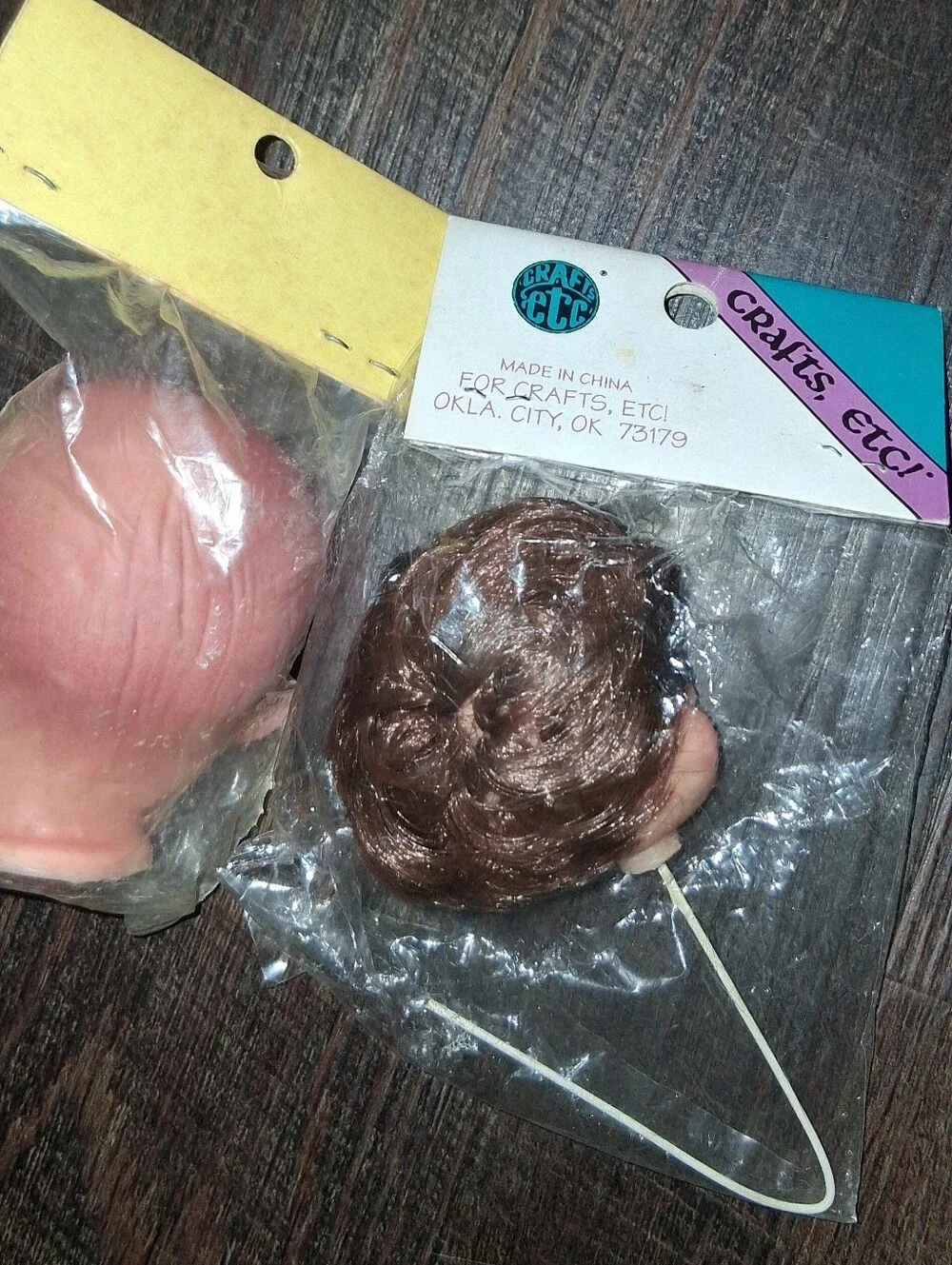 Vintage Doll Head Accessory - Pink Skin Tone